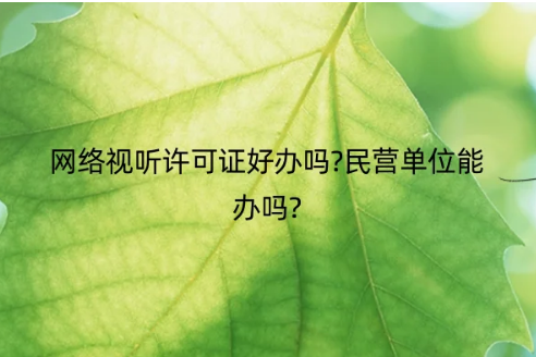 网络视听许可证好办吗?民营单位能办吗? 网络视听许可证好办吗?民营单位能办吗?